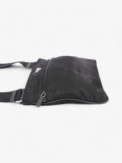 Prada Front Pocket Messenger Bag Black Nylon Medium