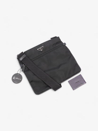 Prada Front Pocket Messenger Bag Black Nylon Medium