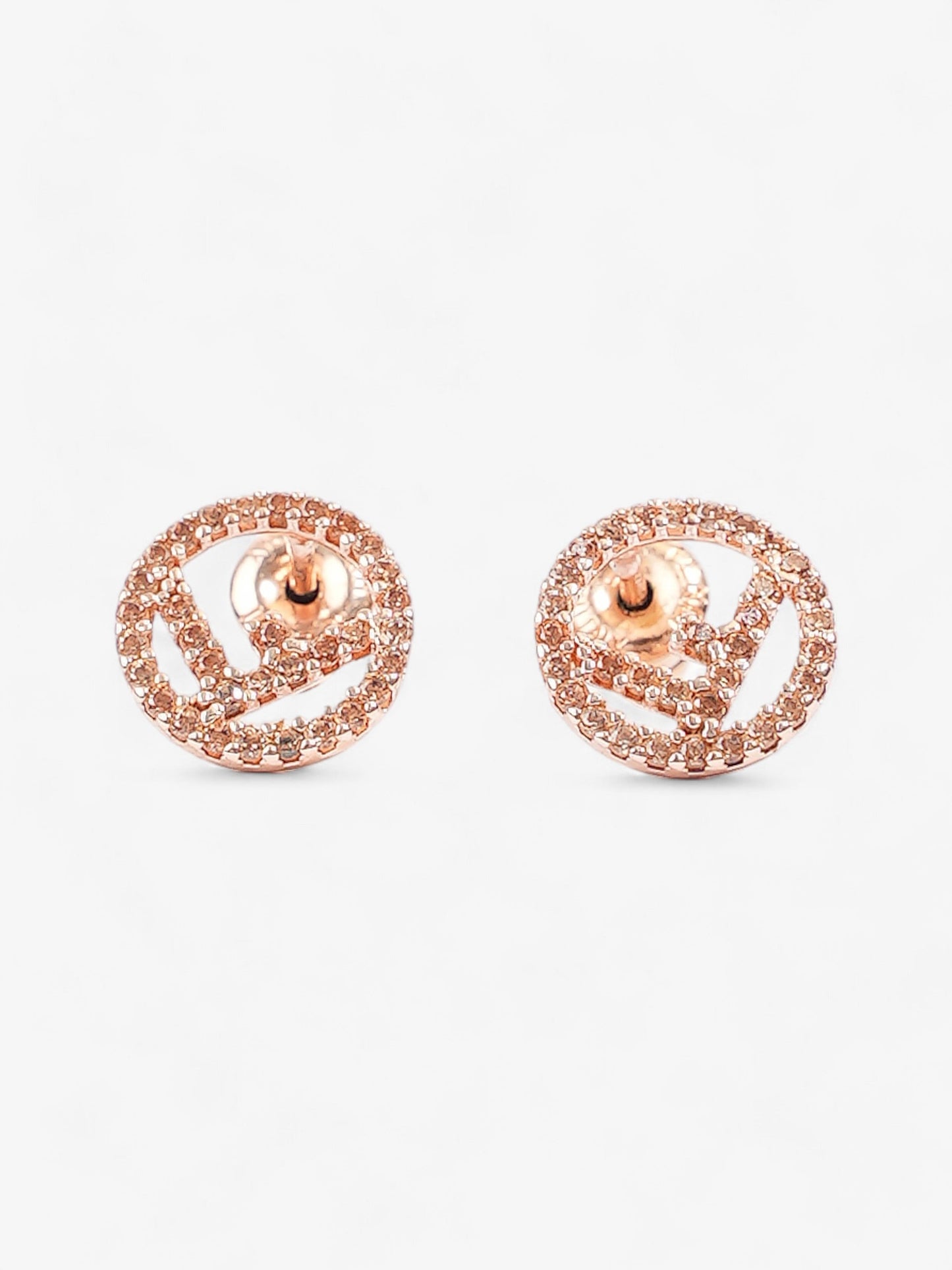Fendi F Is Fendi Earrings Rose Gold Base Metal