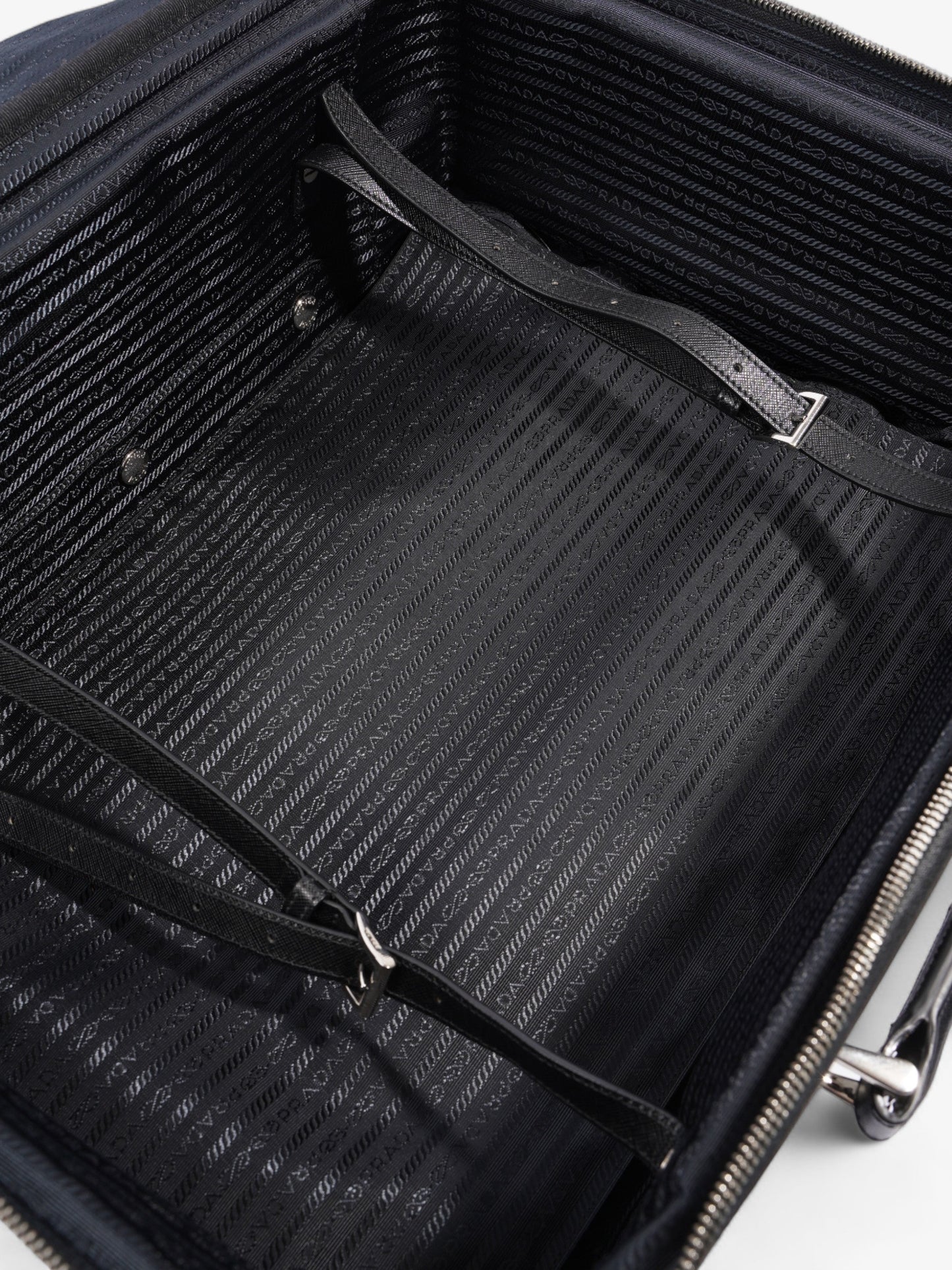 Prada Carry On Trolley Suitcase Black Re Nylon