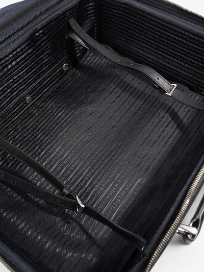Prada Carry On Trolley Suitcase Black Re Nylon