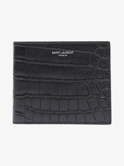 Saint Laurent Bi-Fold Wallet Black Embossed Leather