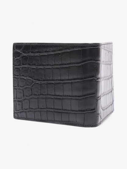 Saint Laurent Bi-Fold Wallet Black Embossed Leather