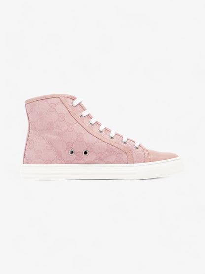 Gucci GG Monogram High-Top Sneakers Pink / White Canvas EU 38 UK 5