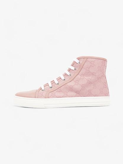 Gucci GG Monogram High-Top Sneakers Pink / White Canvas EU 38 UK 5