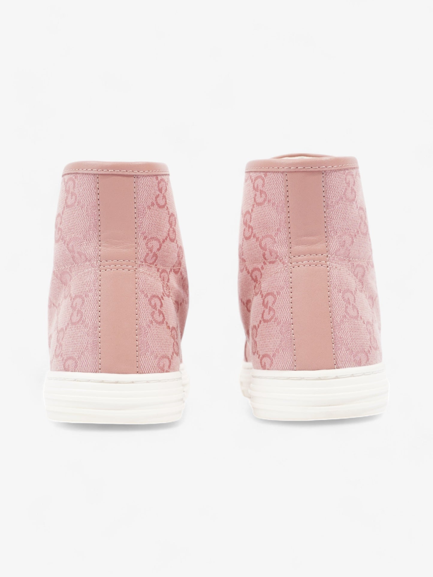 Gucci GG Monogram High-Top Sneakers Pink / White Canvas EU 38 UK 5