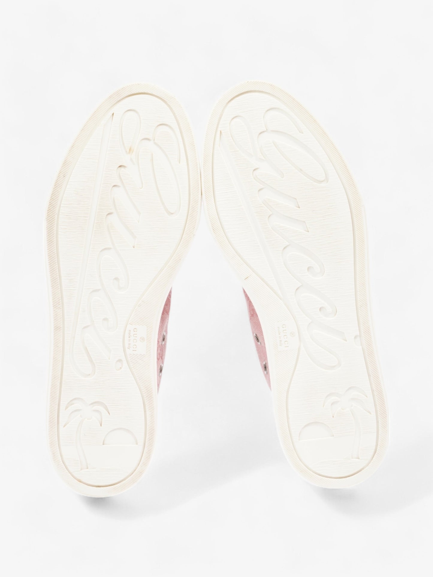 Gucci GG Monogram High-Top Sneakers Pink / White Canvas EU 38 UK 5