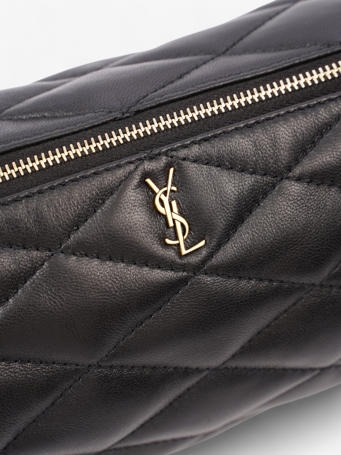 Saint Laurent Sade Tube Bag Black Lambskin Leather Small