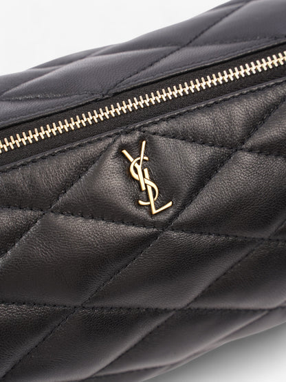 Saint Laurent Sade Tube Bag Black Lambskin Leather Small