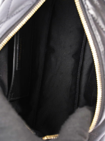 Saint Laurent Sade Tube Bag Black Lambskin Leather Small