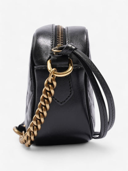 Gucci GG Marmont Shoulder Bag Black Matelasse Leather Mini