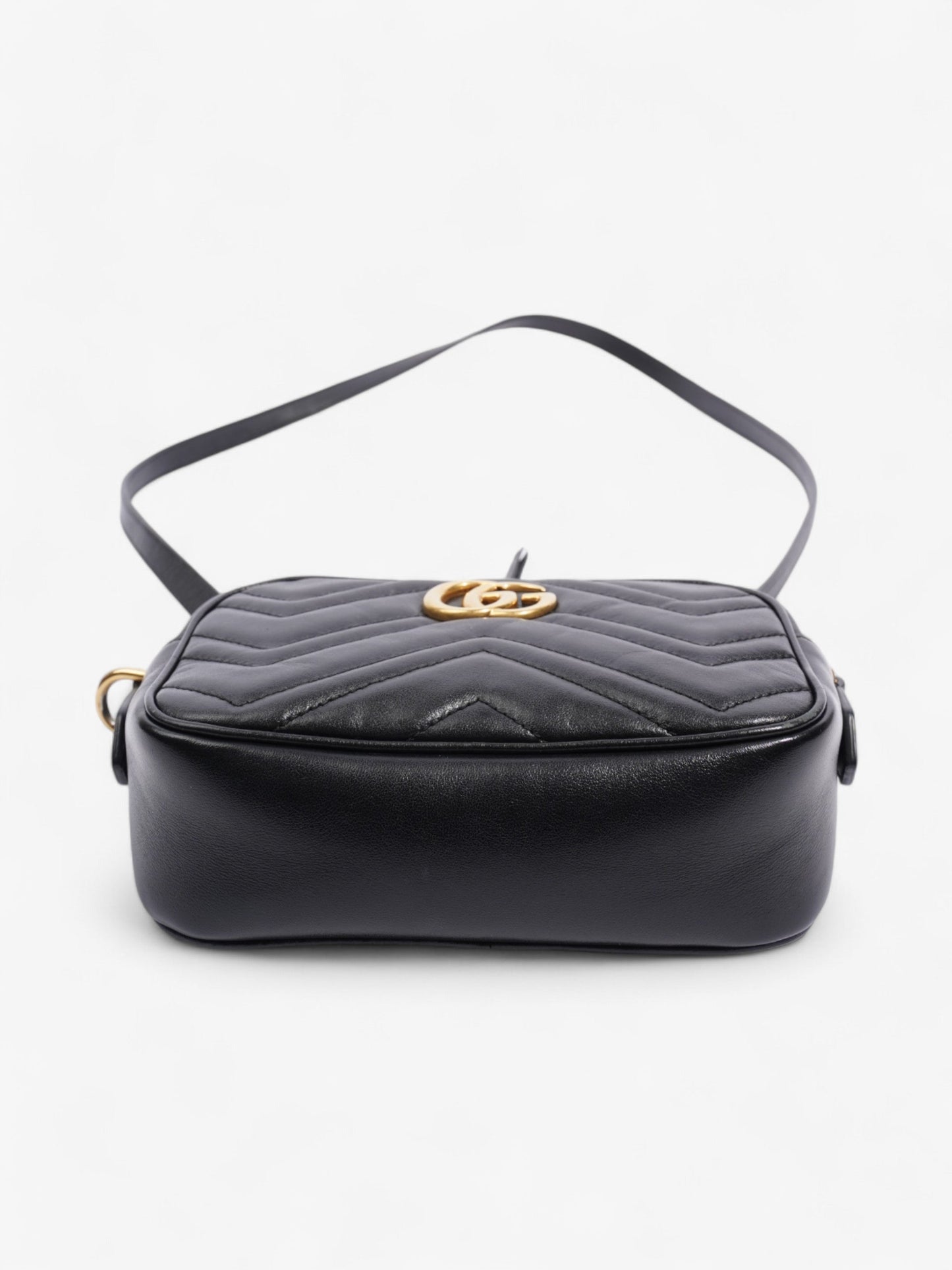 Gucci GG Marmont Shoulder Bag Black Matelasse Leather Mini