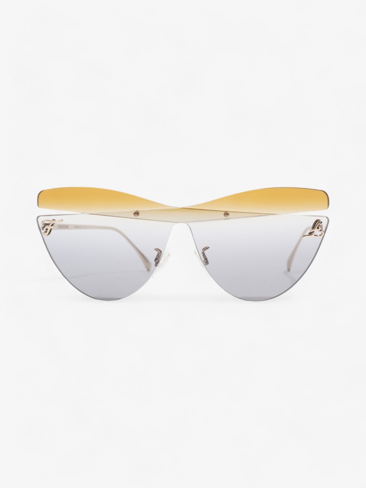 Fendi Cat Eye Sunglasses Gold Base Metal 145mm