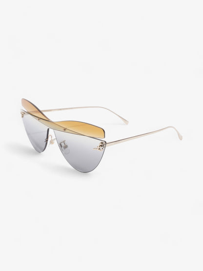 Fendi Cat Eye Sunglasses Gold Base Metal 145mm