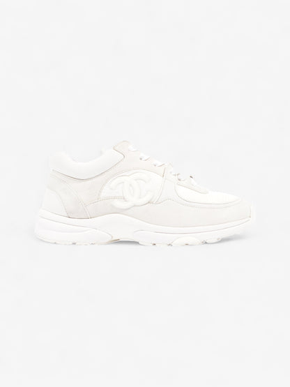 Chanel CC Logo Sneakers  White / Cream Suede EU 37.5 UK 4.5
