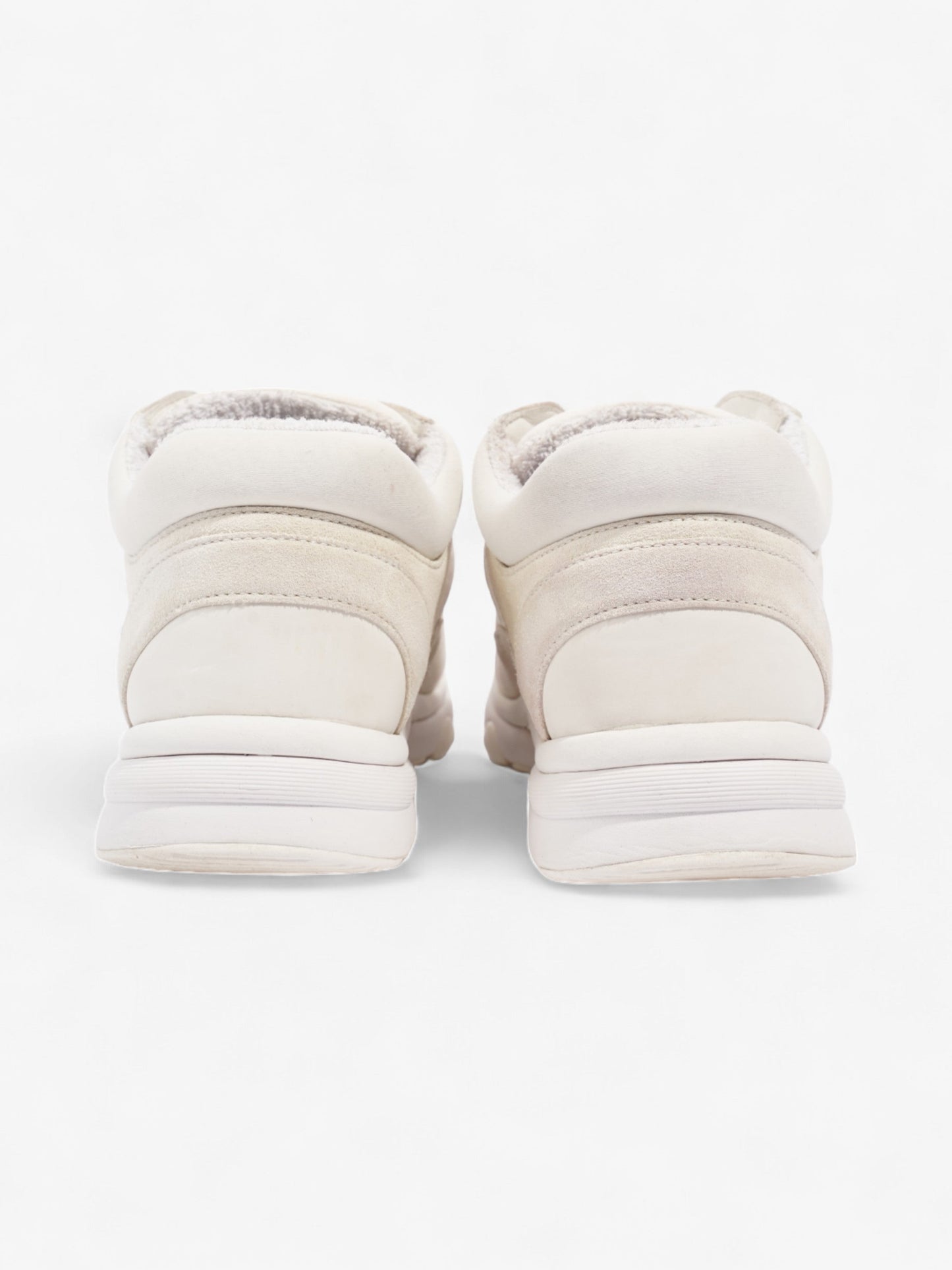 Chanel CC Logo Sneakers  White / Cream Suede EU 37.5 UK 4.5
