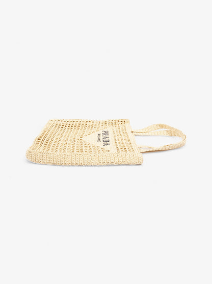 Prada Crochet Tote Natural Raffia Small