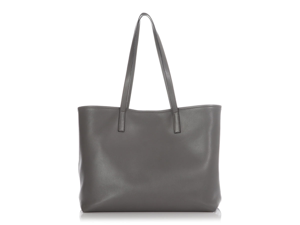 Prada Gray City Calf Shopping Tote