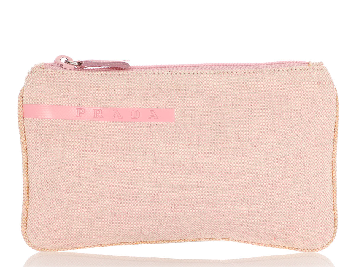 Prada Pink Canvas Zipped Pouch