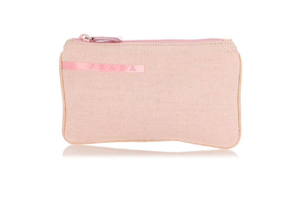 Prada Pink Canvas Zipped Pouch