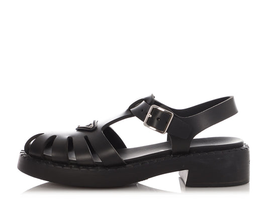 Prada Black Foam Rubber Sandals