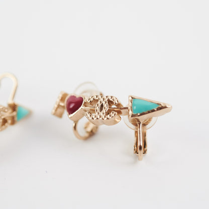 Chanel Earrings Clip Heart (Costume Jewellery)