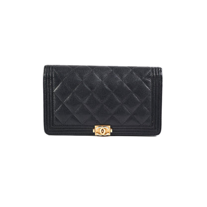 Chanel Boy Black Caviar Wallet