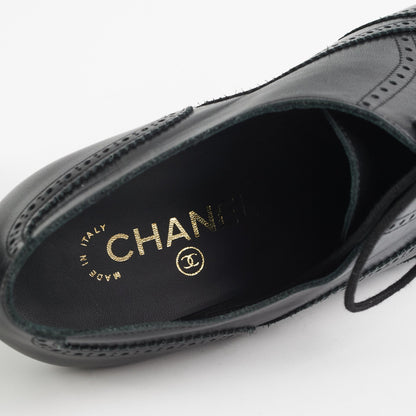 Chanel Black Lace up Boots (Size 40 1/2)