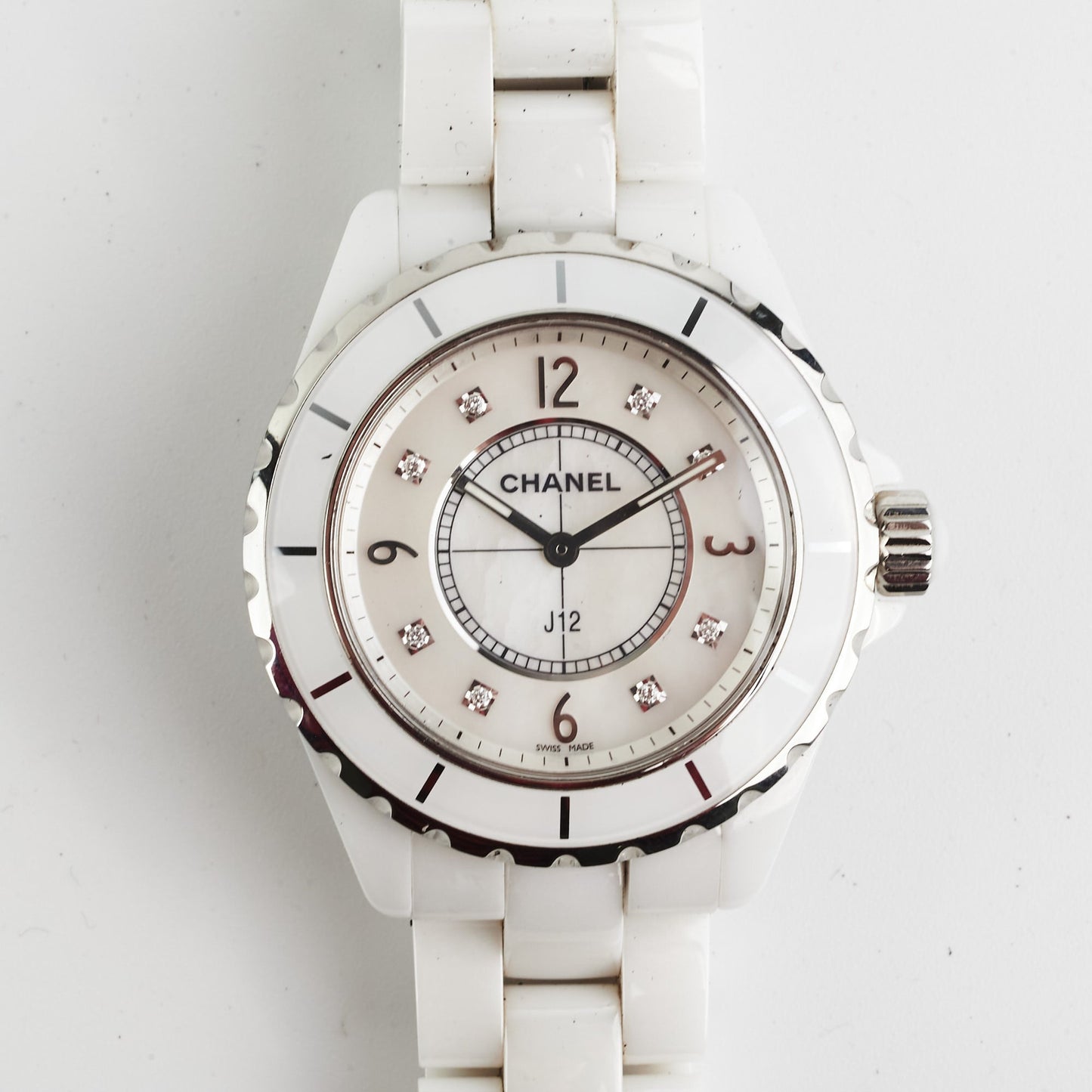 Chanel J12 White Watch 38MM Diamonds