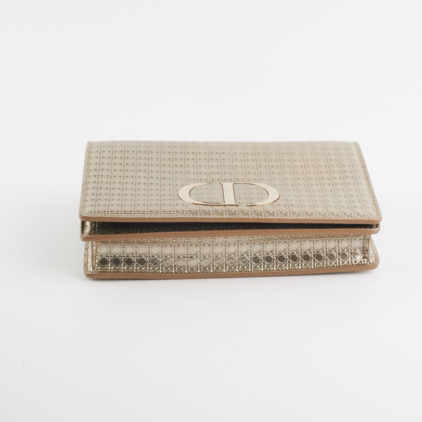 HOLD BC Dior 30 Montaigne Belt Bag With Chain Metallic Patent Gold