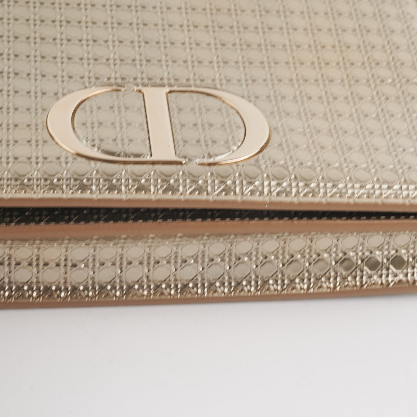 HOLD BC Dior 30 Montaigne Belt Bag With Chain Metallic Patent Gold