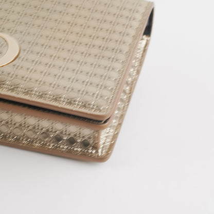 HOLD BC Dior 30 Montaigne Belt Bag With Chain Metallic Patent Gold