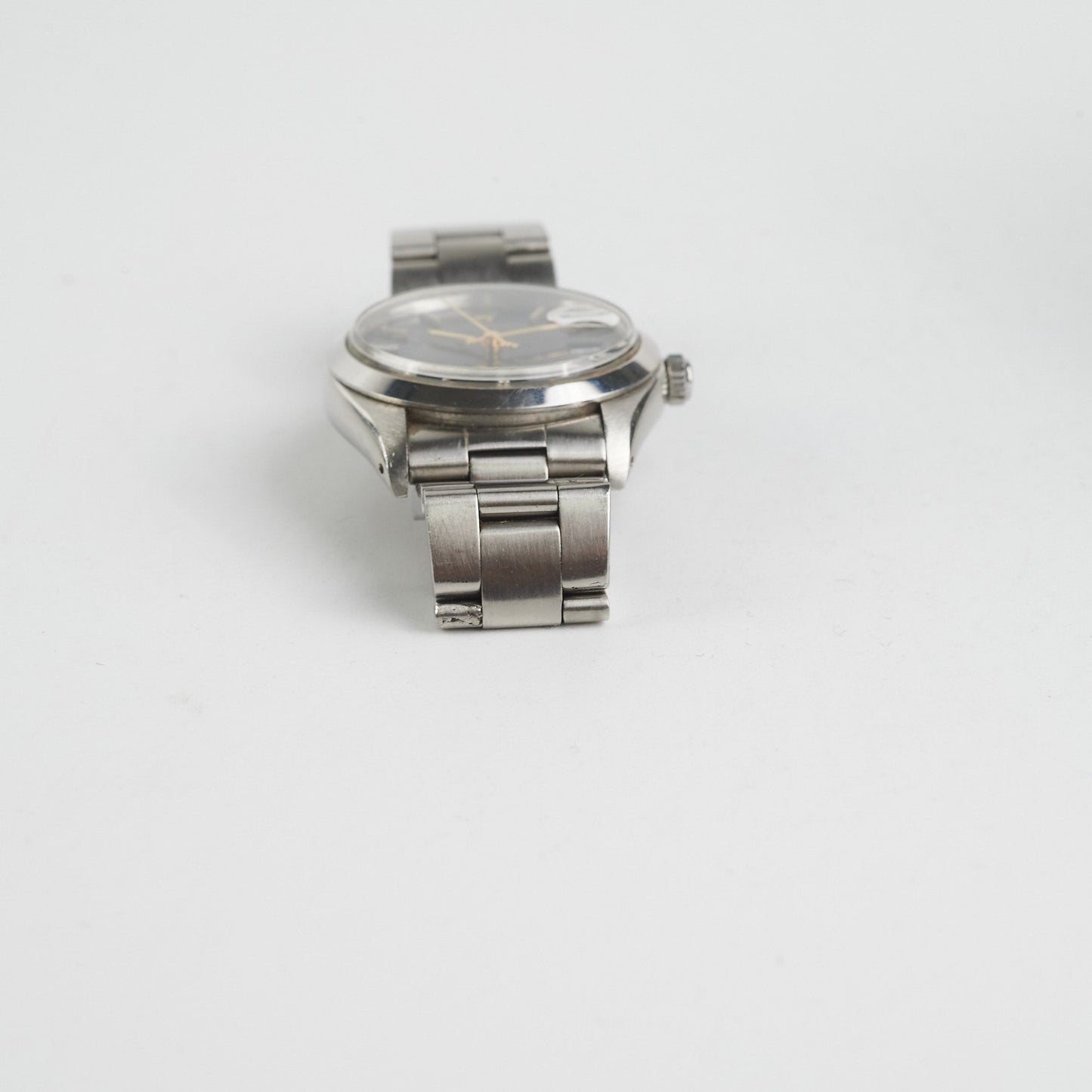 Rolex Oysterdate Black Dial Silver Oyster Bracelet 34 MM