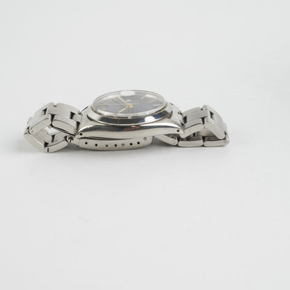 Rolex Oysterdate Black Dial Silver Oyster Bracelet 34 MM