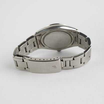 Rolex Oysterdate Black Dial Silver Oyster Bracelet 34 MM