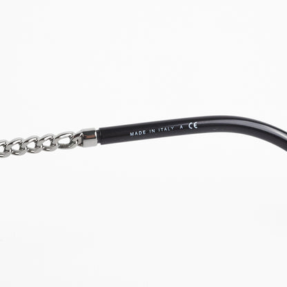 Chanel Square Sunglasses Grey/Gunmetal Black With Chain