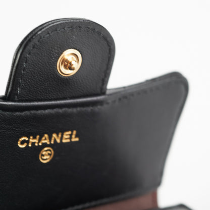 Chanel Black Quilted Lambskin Flap Wallet