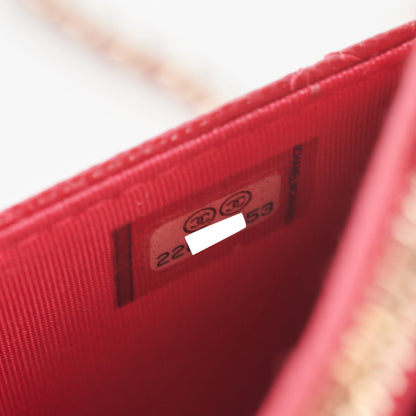 Chanel Caviar Wallet on Chain Pink