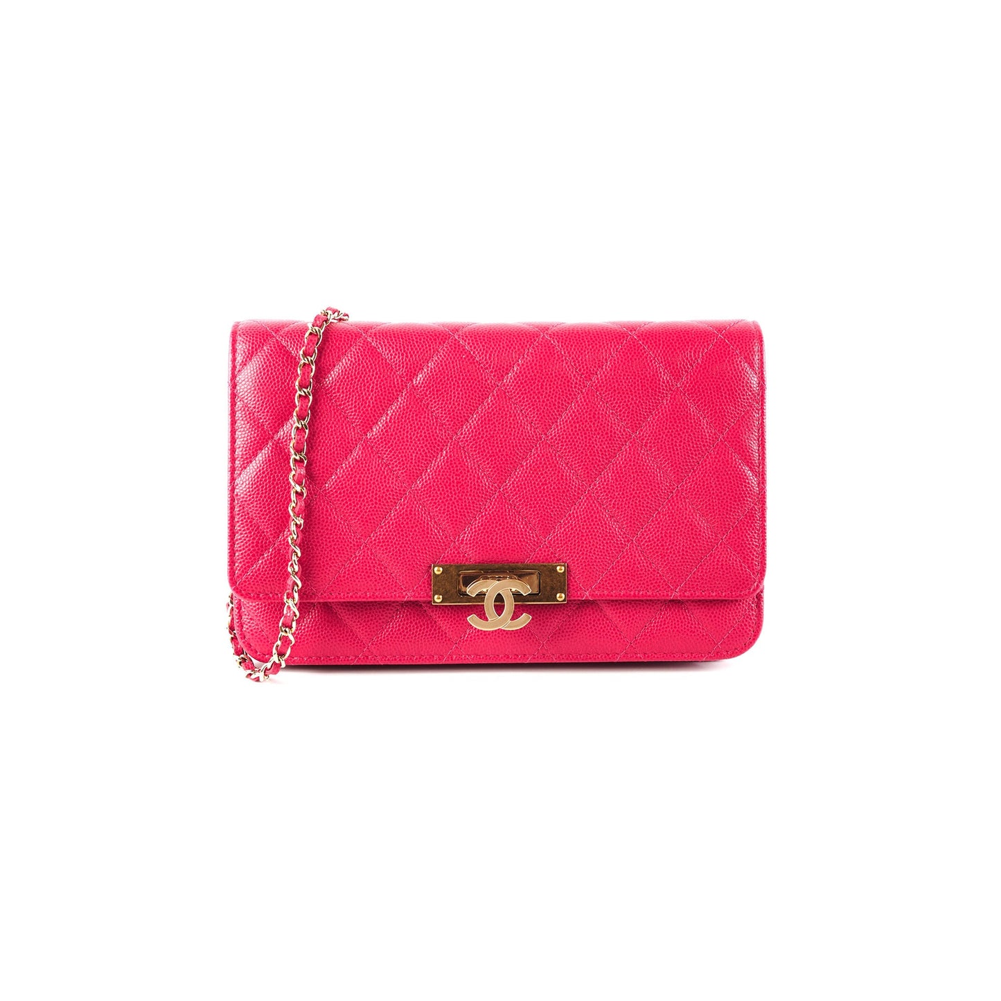Chanel Caviar Wallet on Chain Pink