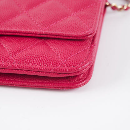Chanel Caviar Wallet on Chain Pink