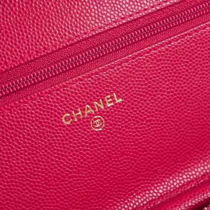 Chanel Caviar Wallet on Chain Pink