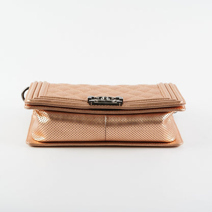 Chanel Boy Bag Perforated Rose Gold