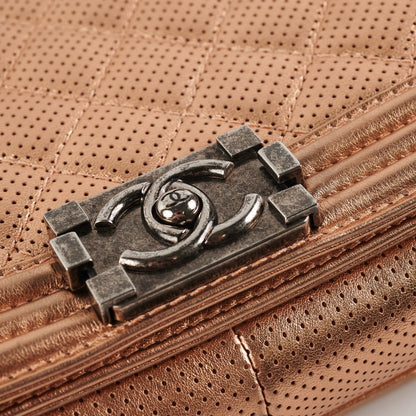Chanel Boy Bag Perforated Rose Gold