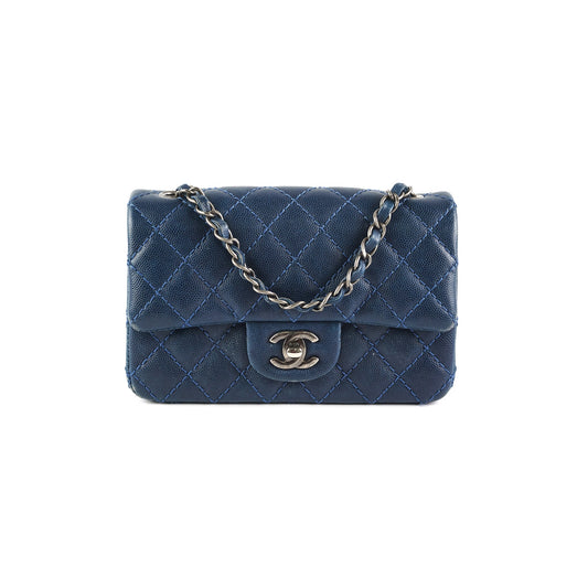 Chanel Mini Rectangular Blue Caviar