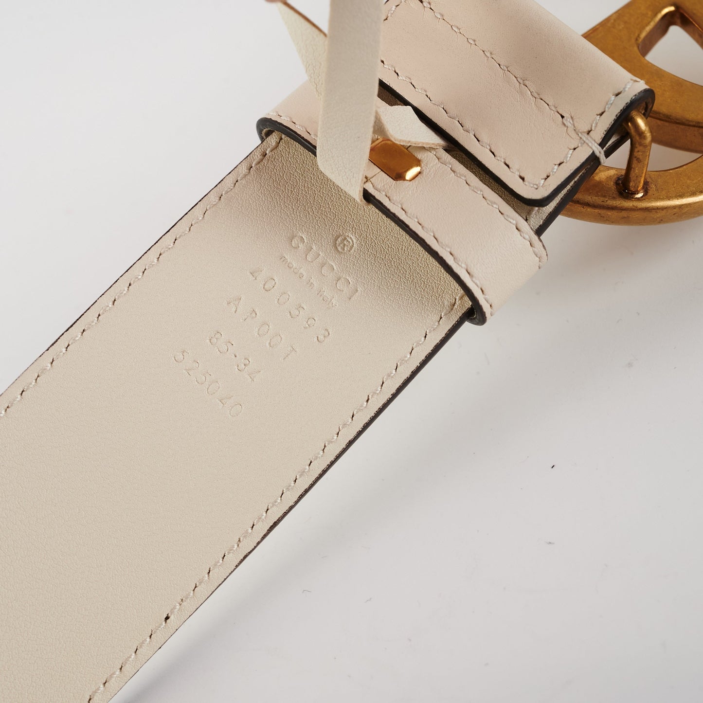 Gucci Marmont GG Belt Cream Size 85