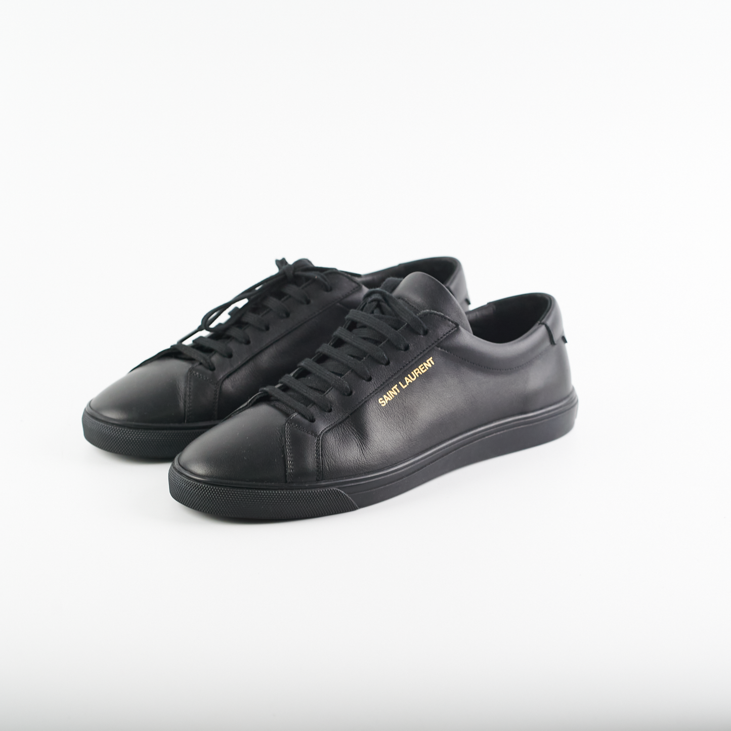 Saint Laurent Leather Sneakers Black 41
