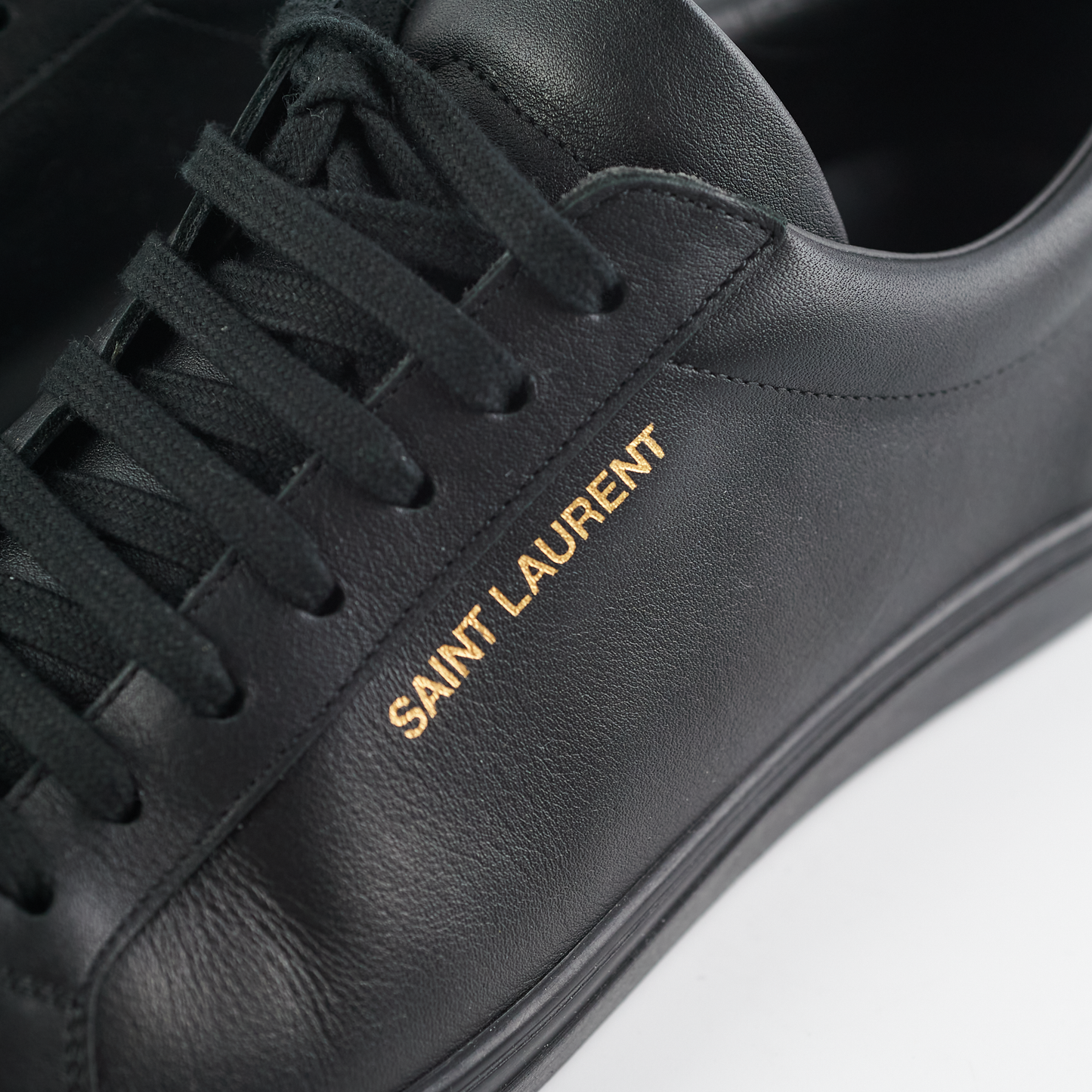 Saint Laurent Leather Sneakers Black 41