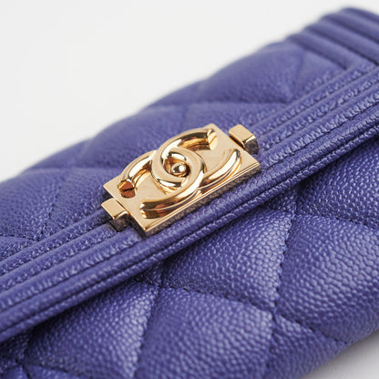 Chanel Boy Flap Wallet Purple