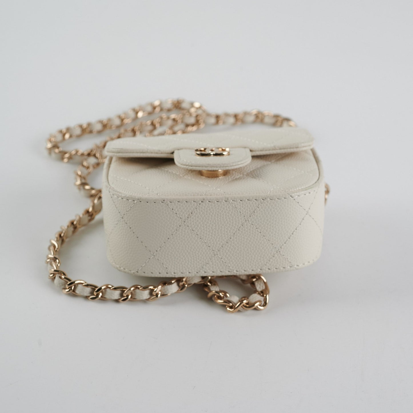 Chanel Caviar Microbag White