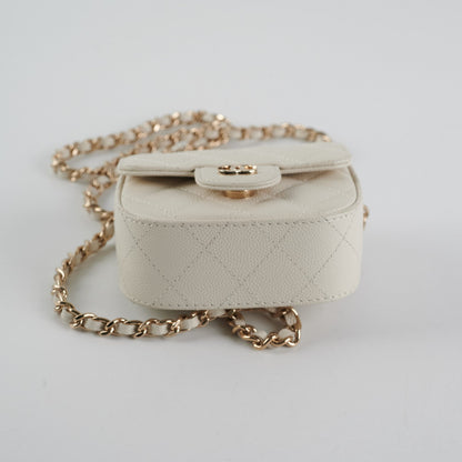 Chanel Caviar Microbag White